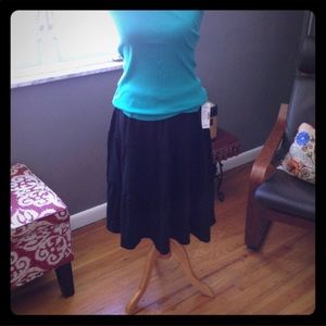 Black Skirt Jersey Boho Elastic Waist